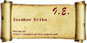 Iszakov Erika névjegykártya